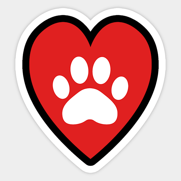 Pawprint on my Heart Sticker by EmmyJ